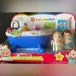 COCOMELON MUSICAL Bath Tub Play Set Squirter JJ And TomTom